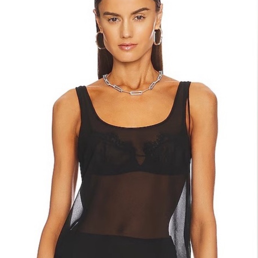 Nbd Black Sheer Tank Top